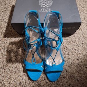 Vince Camuto Blue Strappy Heeled Sandals